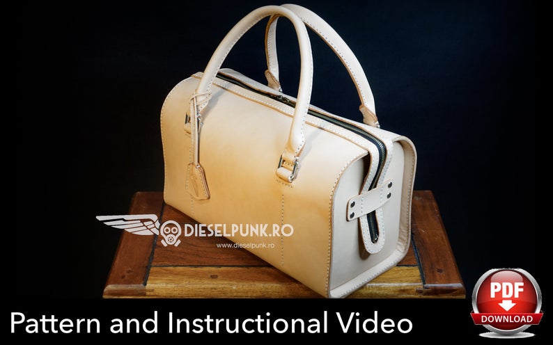 图片[3]-手工皮具图纸 波士顿手提包di054-皮艺果手工皮具图纸