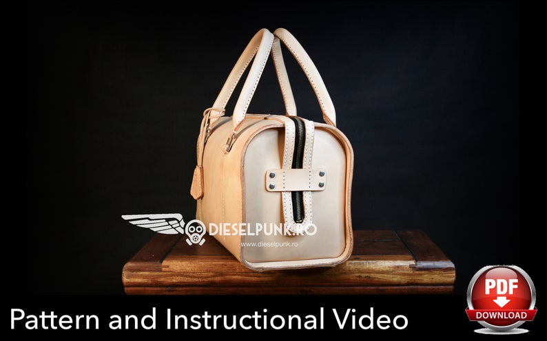 图片[2]-手工皮具图纸 波士顿手提包di054-皮艺果手工皮具图纸