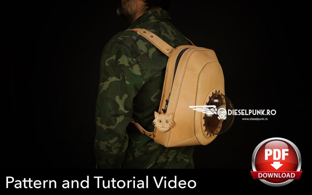 图片[2]-手工皮具图纸 猫奴背包di055-皮艺果手工皮具图纸