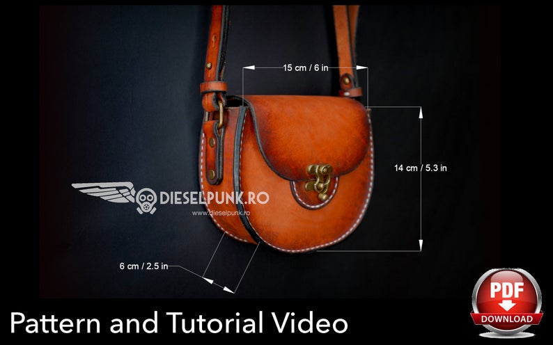 手工皮具图纸 马鞍包di062-皮艺果手工皮具图纸