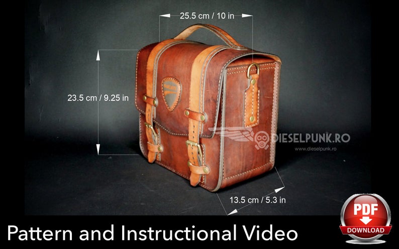 图片[3]-手工皮具图纸 美式邮差相机包di063-皮艺果手工皮具图纸