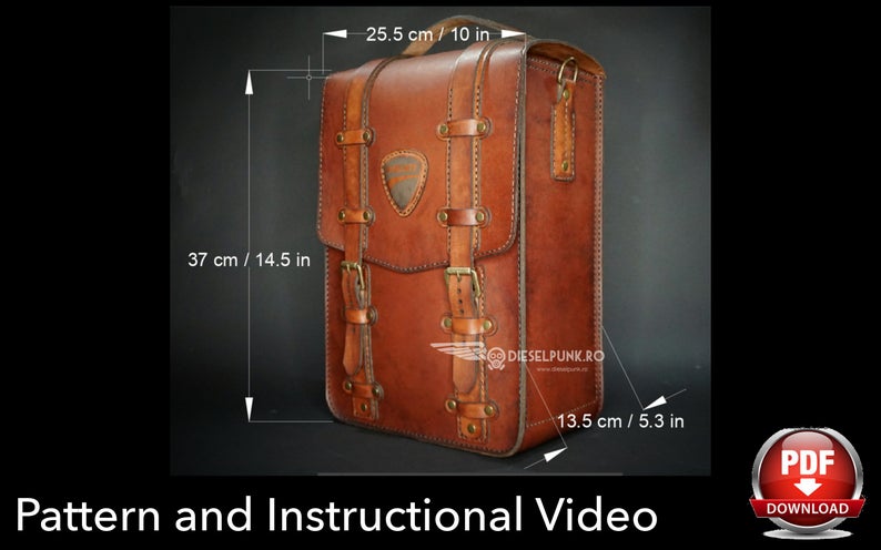 图片[2]-手工皮具图纸 美式邮差相机包di063-皮艺果手工皮具图纸