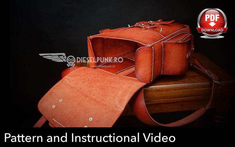 图片[3]-手工皮具图纸 美式双肩包di065-皮艺果手工皮具图纸