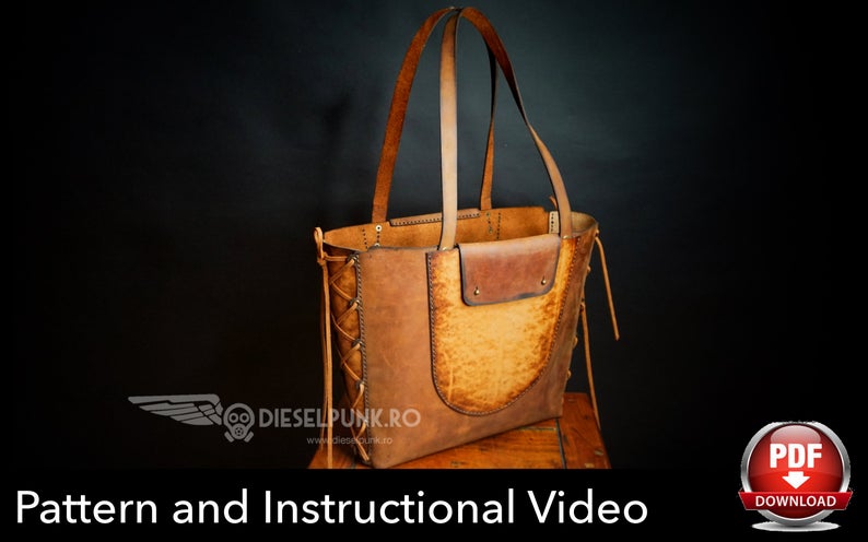 图片[2]-手工皮具图纸 托特包di066-皮艺果手工皮具图纸