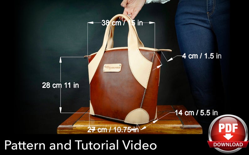 图片[4]-手工皮具图纸 托特包di067-皮艺果手工皮具图纸