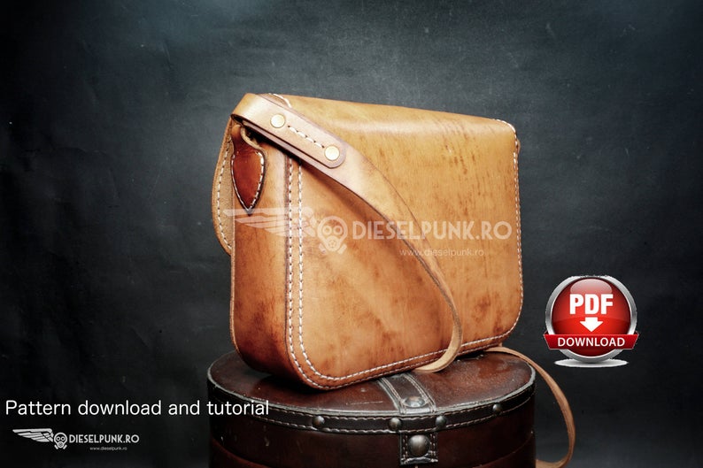 图片[2]-手工皮具图纸 音符单肩包di080-皮艺果手工皮具图纸