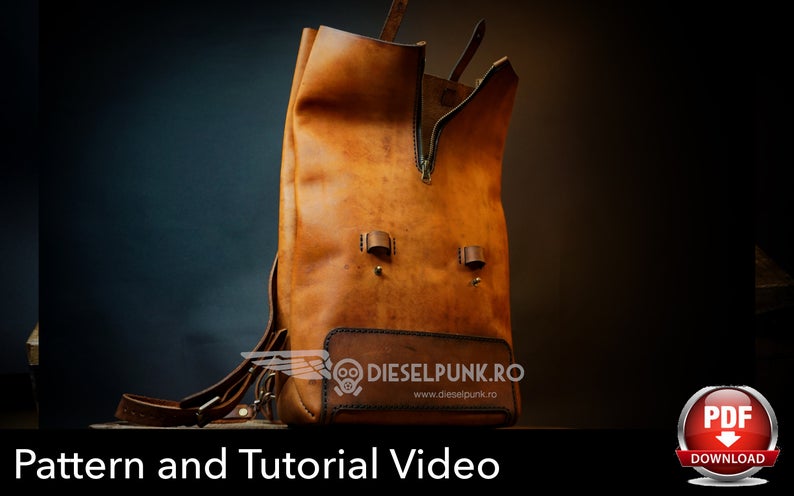 图片[2]-手工皮具图纸 双肩包di083-皮艺果手工皮具图纸