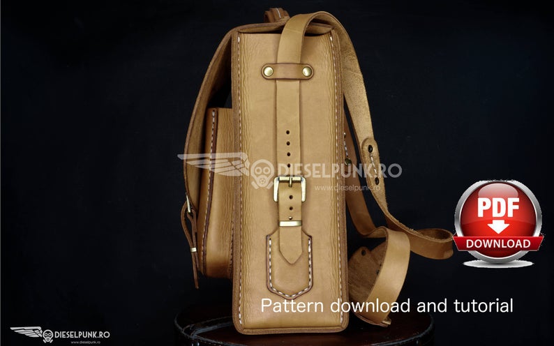 图片[2]-手工皮具图纸 双肩包di085-皮艺果手工皮具图纸