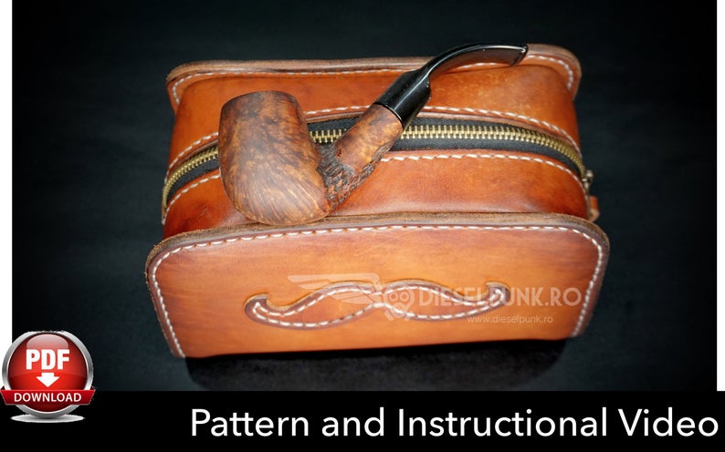 图片[2]-手工皮具图纸 烟斗包di097-皮艺果手工皮具图纸