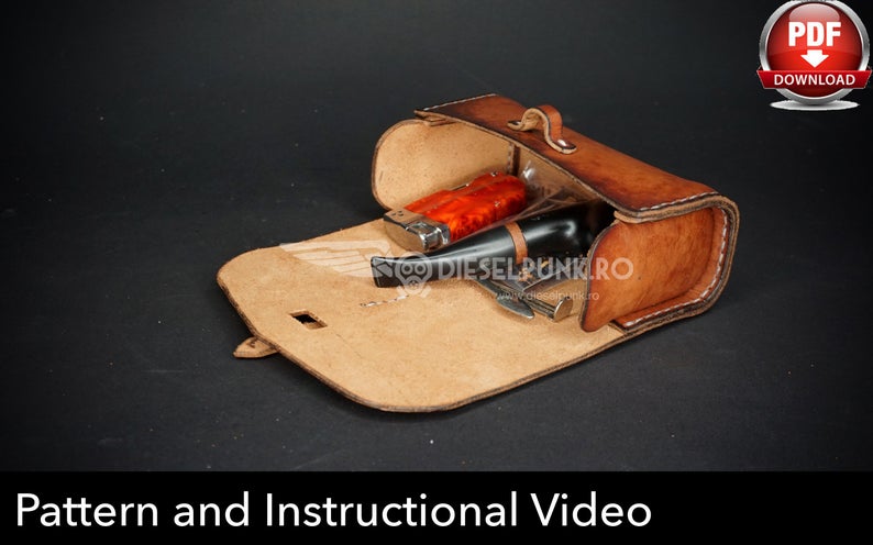 图片[3]-手工皮具图纸 烟斗包di098-皮艺果手工皮具图纸