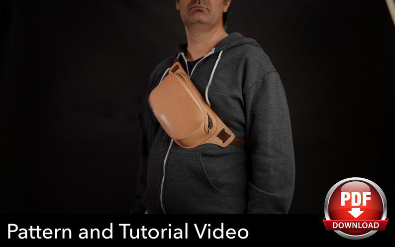 手工皮具图纸 胸挎包di099-皮艺果手工皮具图纸