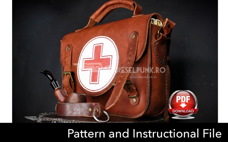 图片[3]-手工皮具图纸 医生包di103-皮艺果手工皮具图纸