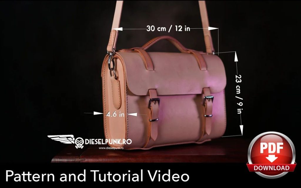 图片[1]-手工皮具图纸 邮差挎包di146-皮艺果手工皮具图纸