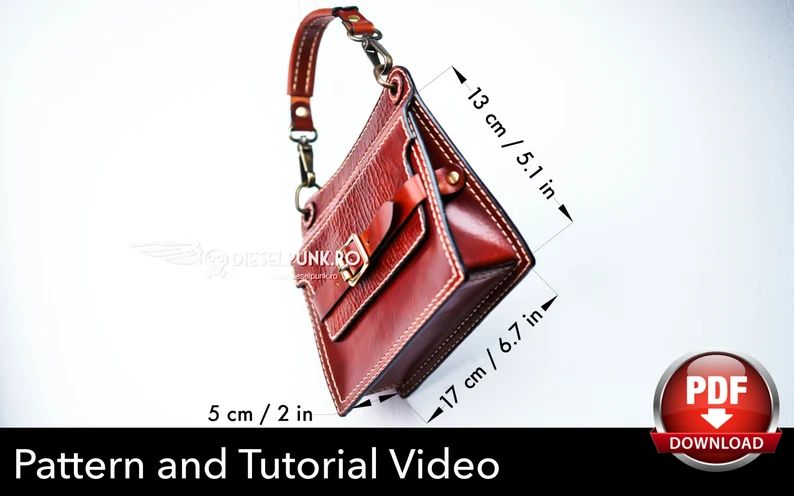 图片[3]-手工皮具图纸 mini手提包di153-皮艺果手工皮具图纸