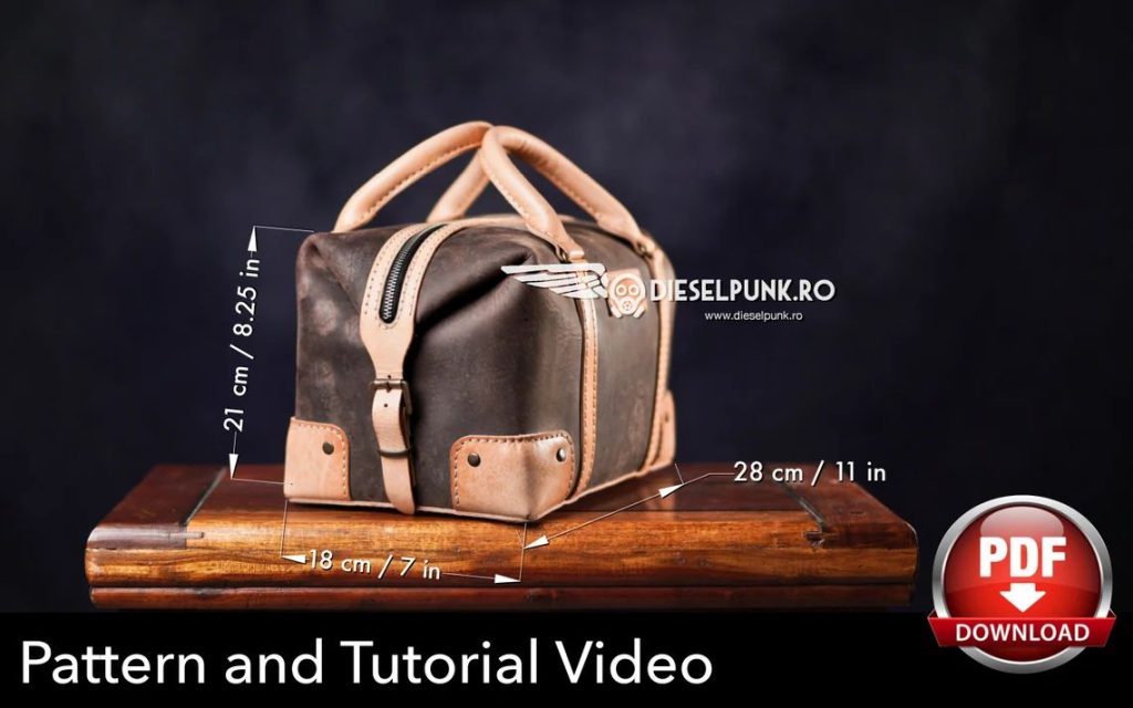 图片[3]-手工皮具图纸 手提行李包di156-皮艺果手工皮具图纸