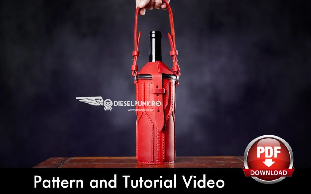 图片[1]-手工皮具图纸 红酒套di160-皮艺果手工皮具图纸