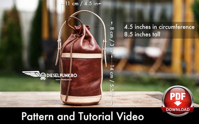 手工皮具图纸 水桶包di165-皮艺果手工皮具图纸