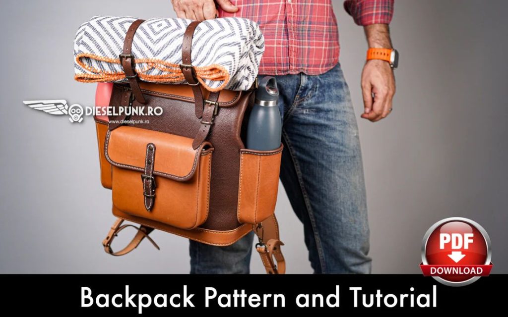 图片[1]-手工皮具图纸 双肩包di181-皮艺果手工皮具图纸