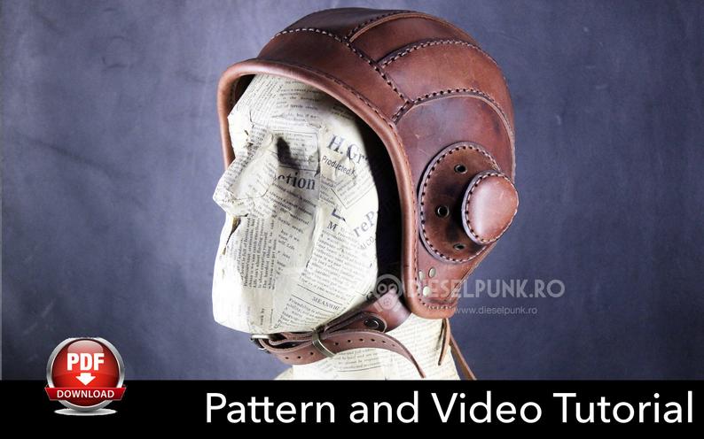 图片[3]-工皮具图纸 飞行员帽di136-皮艺果手工皮具图纸