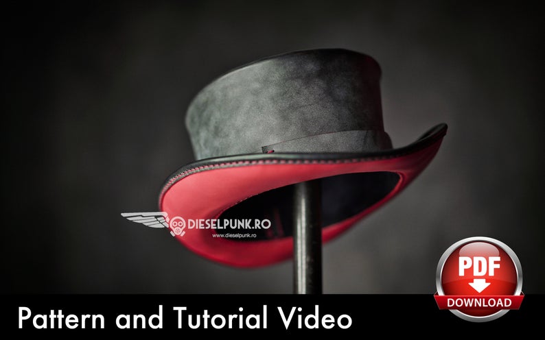 手工皮具图纸 礼帽di005-皮艺果手工皮具图纸