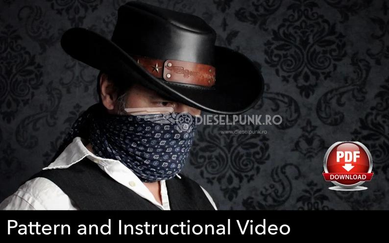 图片[3]-手工皮具图纸 牛仔帽di120-皮艺果手工皮具图纸