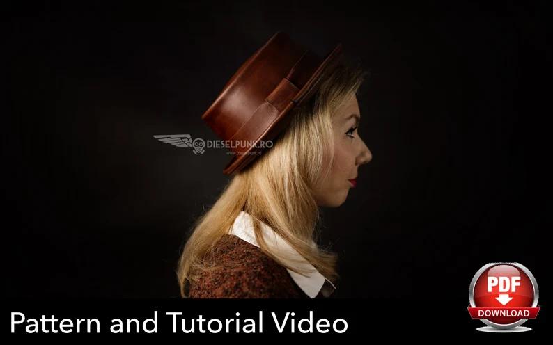 图片[3]-手工皮具图纸 出行帽di126-皮艺果手工皮具图纸