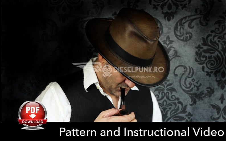 图片[2]-手工皮具图纸 牛仔帽di132-皮艺果手工皮具图纸