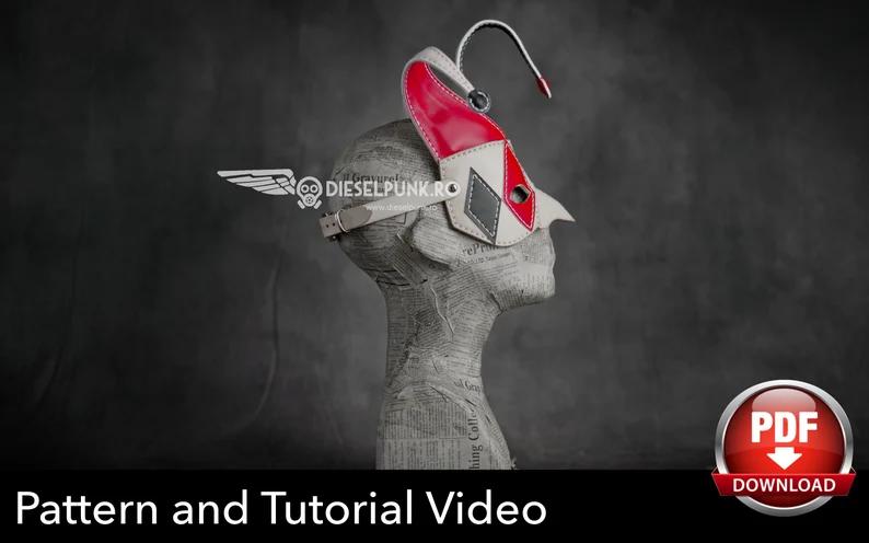 图片[2]-手工皮具图纸 小丑面具di012-皮艺果手工皮具图纸