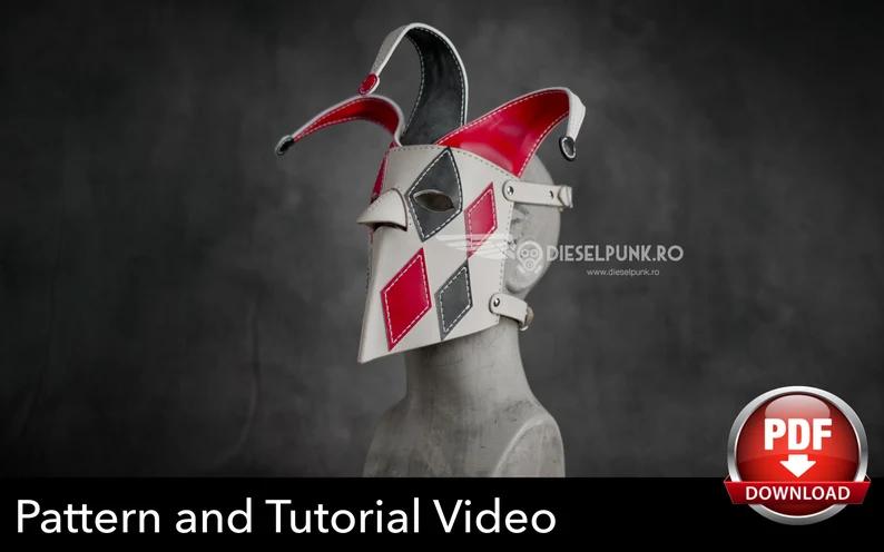 图片[3]-手工皮具图纸 小丑面具di012-皮艺果手工皮具图纸