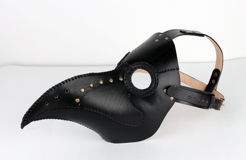 图片[3]-手工皮具图纸 鸟嘴面具di091-4-皮艺果手工皮具图纸