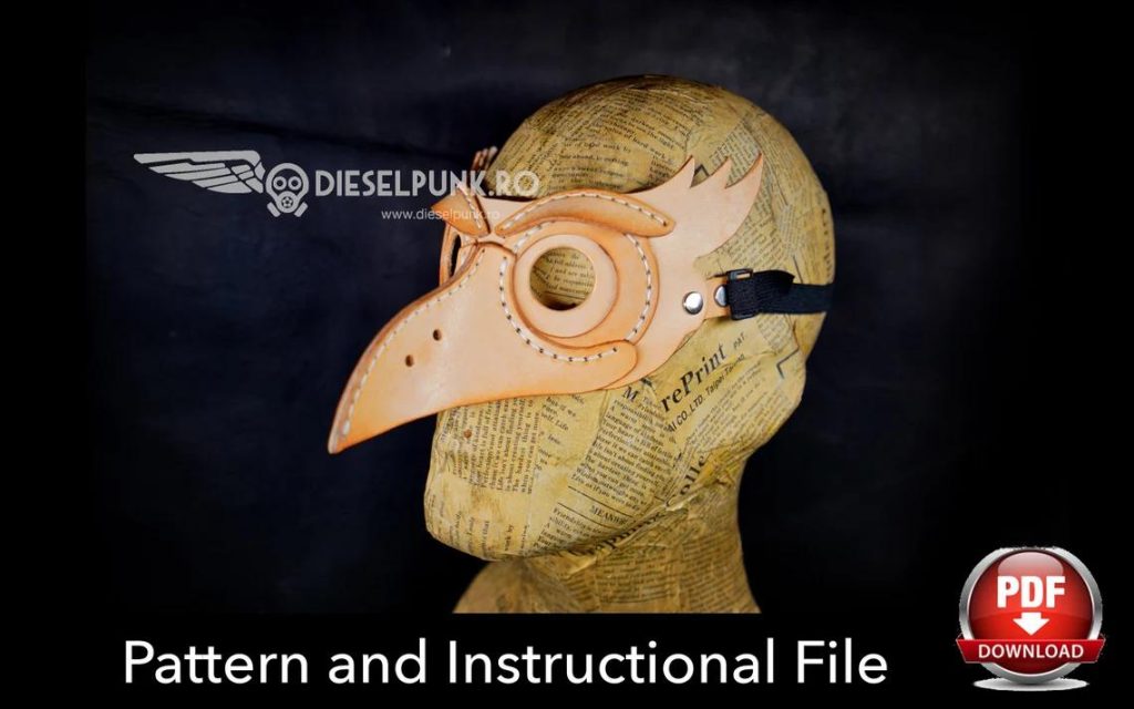 图片[2]-手工皮具图纸 鹰嘴面具di104-皮艺果手工皮具图纸