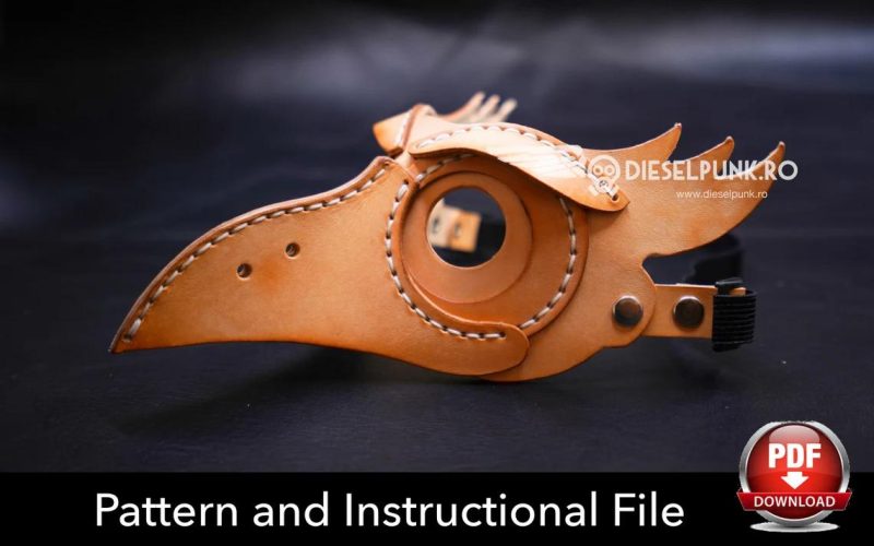 手工皮具图纸 鹰嘴面具di104-皮艺果手工皮具图纸