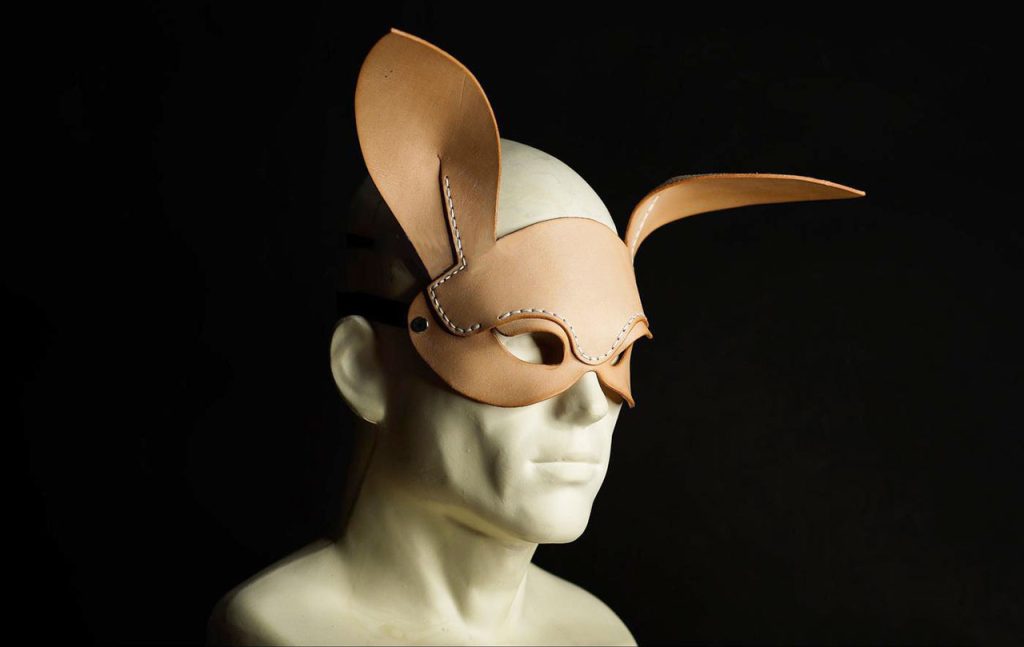 图片[1]-手工皮具图纸 兔女郎面具di114-皮艺果手工皮具图纸