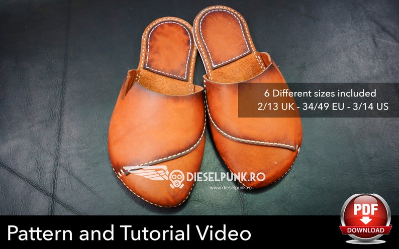 手工皮具图纸 拖鞋di089-1-皮艺果手工皮具图纸