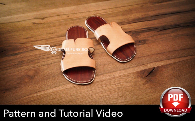 图片[3]-手工皮具图纸 拖鞋di089-2-皮艺果手工皮具图纸