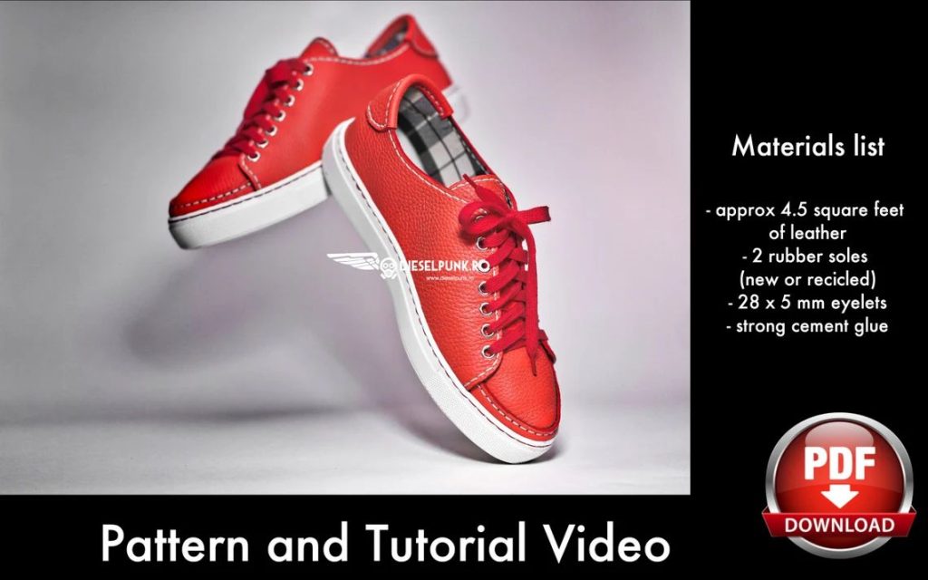 图片[1]-手工皮具图纸 休闲鞋di165-皮艺果手工皮具图纸