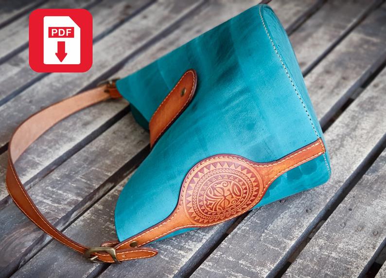 图片[3]-手工皮具图纸 托特包el001-皮艺果手工皮具图纸