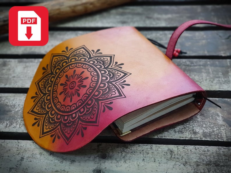 图片[2]-手工皮具图纸 A6手账本el006-皮艺果手工皮具图纸