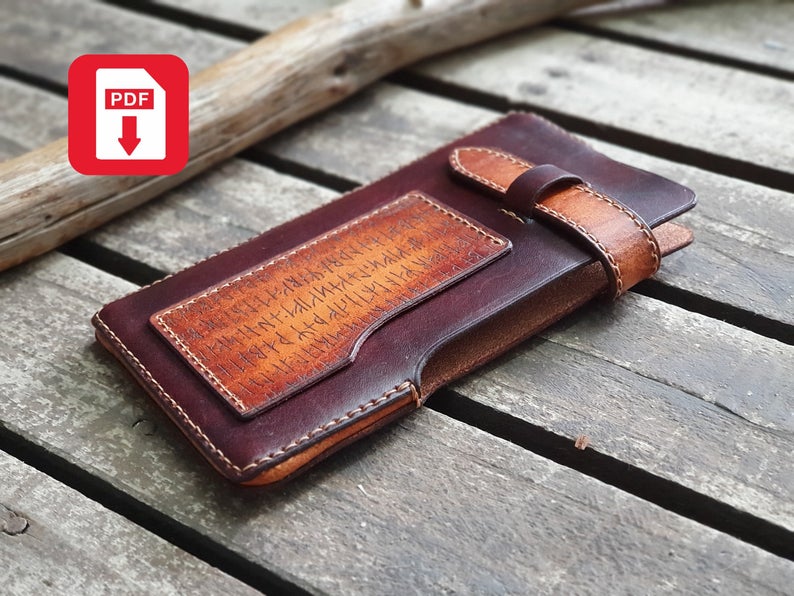 图片[2]-手工皮具图纸 手机包el018-皮艺果手工皮具图纸