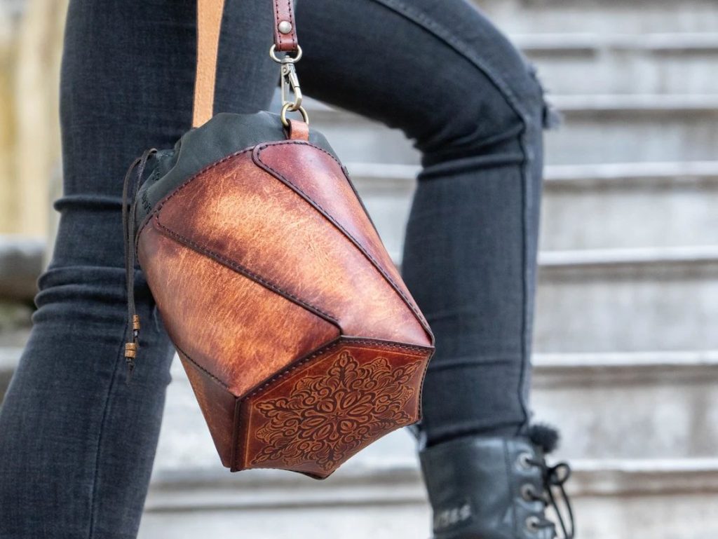 图片[2]-手工皮具图纸 抽绳水桶包el040-皮艺果手工皮具图纸