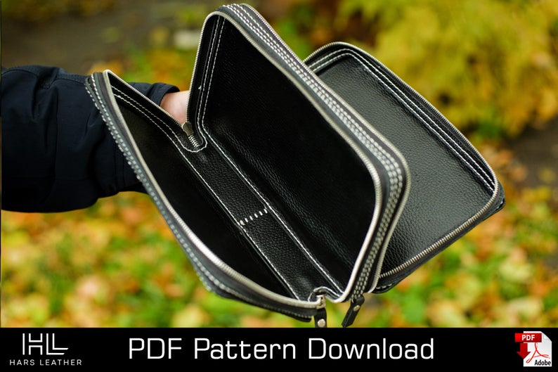 图片[3]-手工皮具图纸 手拿包hp006-皮艺果手工皮具图纸