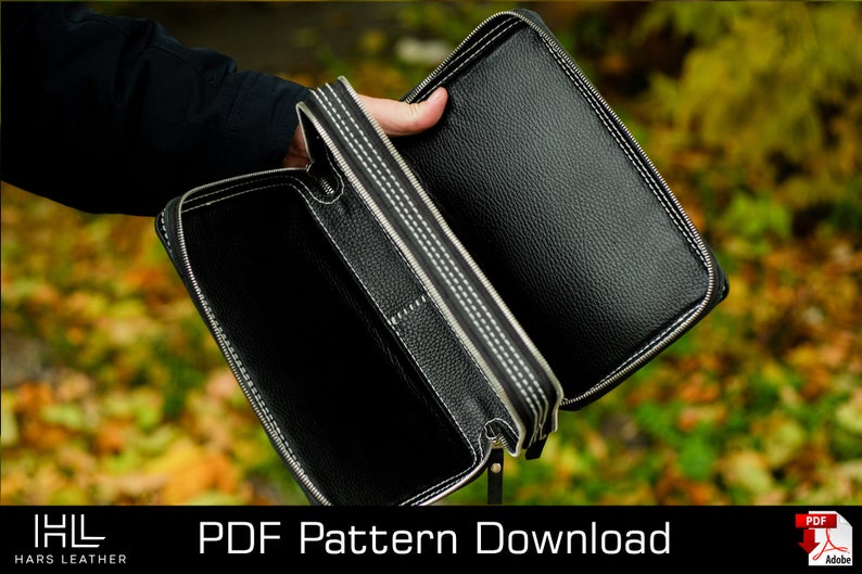 图片[2]-手工皮具图纸 手拿包hp006-皮艺果手工皮具图纸