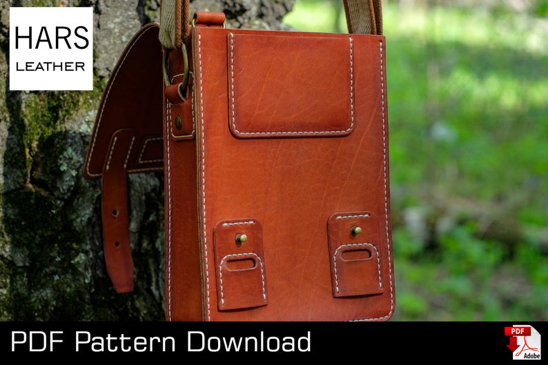 图片[3]-手工皮具图纸 单肩包hp007-皮艺果手工皮具图纸