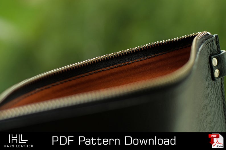 图片[2]-手工皮具图纸 手拿包hp008-皮艺果手工皮具图纸