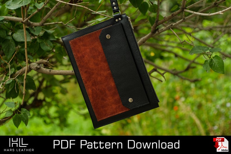 图片[3]-手工皮具图纸 手拿包hp008-皮艺果手工皮具图纸