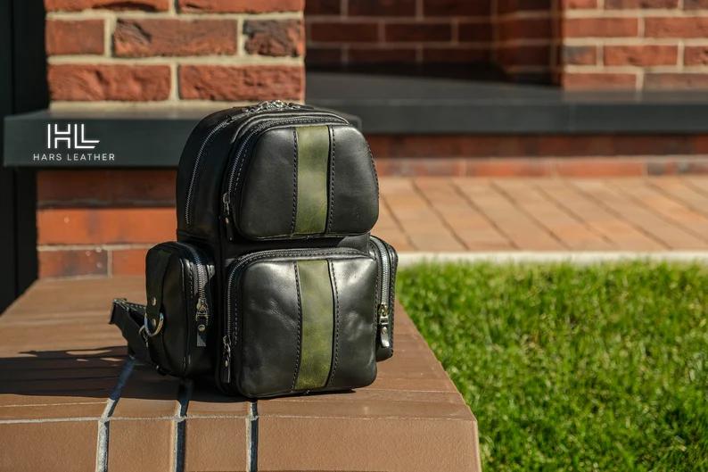 图片[3]-手工皮具图纸 双肩包hp009-皮艺果手工皮具图纸