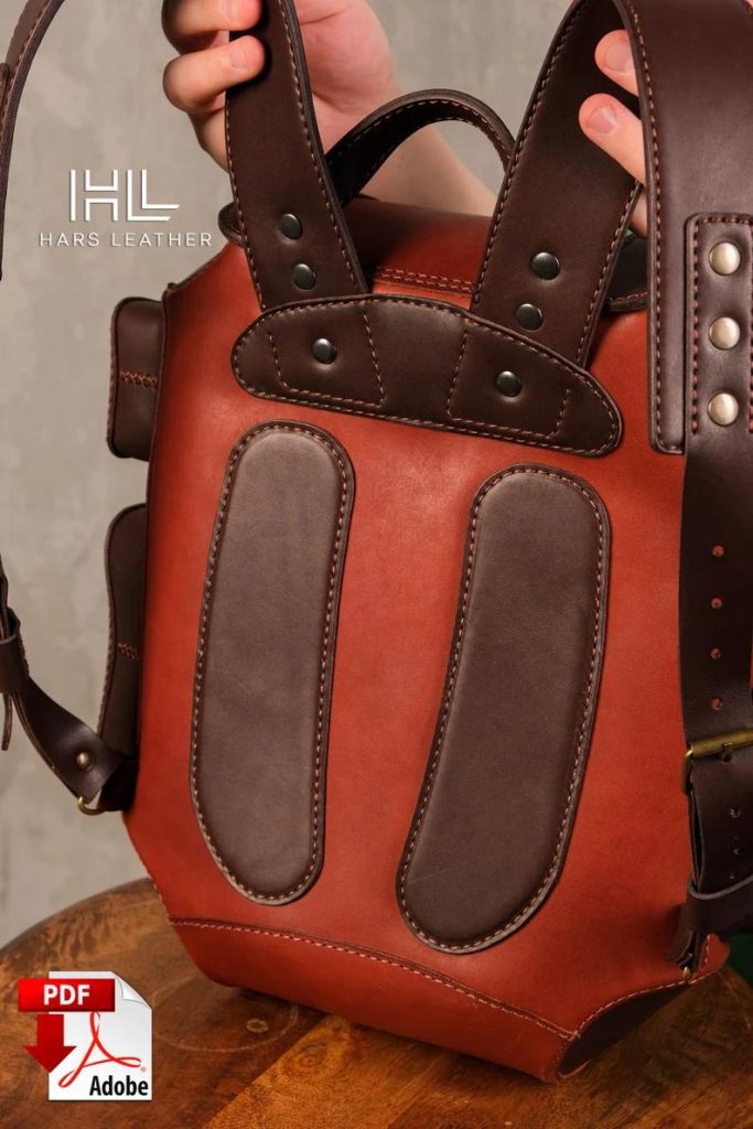 图片[2]-手工皮具图纸 双肩包hp010-皮艺果手工皮具图纸