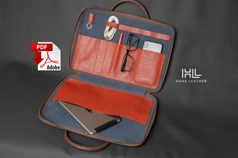 图片[3]-手工皮具图纸 公文包hp011-皮艺果手工皮具图纸