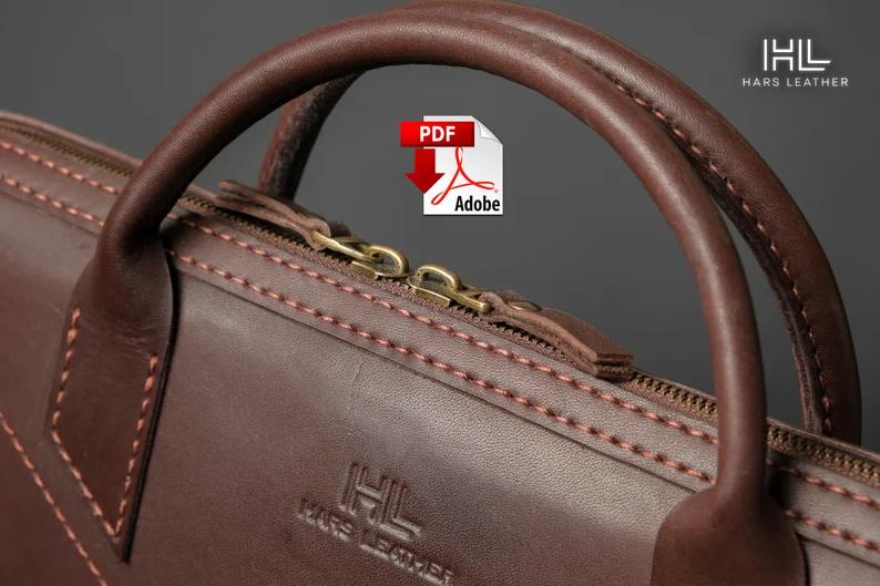 图片[2]-手工皮具图纸 公文包hp011-皮艺果手工皮具图纸