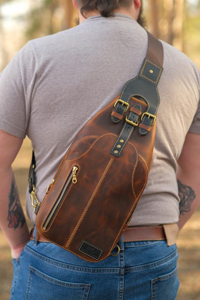 图片[1]-手工皮具图纸 胸挎包hp013-皮艺果手工皮具图纸